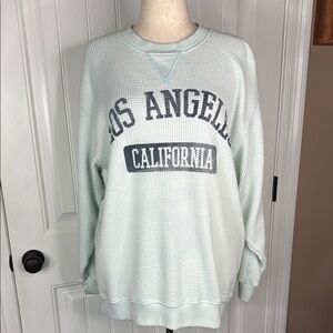 Aerie Women's Sweatshirt - Light Green and Dark Gray Sz L